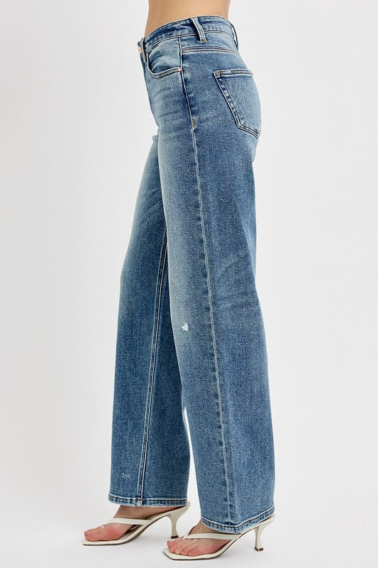 Wide Leg High Rise Denim