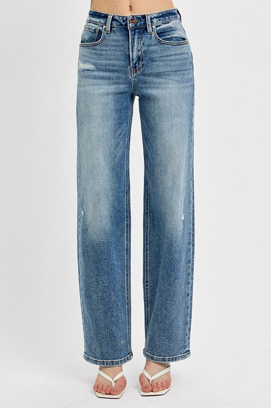 Wide Leg High Rise Denim