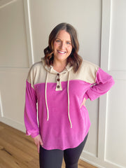 On the Top Pullover- Magenta