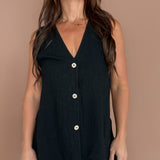 Linen Top & Shorts Set- Black - Ana Patricia Boutique
