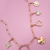 Bow Heart Removeable Charm Necklace