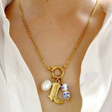 Cowboy Boot Porcelain Necklace