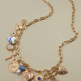 Porcelain Hearts Cross Charm Necklace