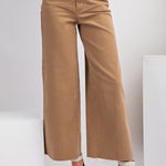 High Rise Twill Pants- Coffee - Ana Patricia Boutique