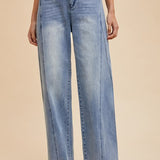 Asymmetrical Seam Straight Jeans