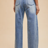 Asymmetrical Seam Straight Jeans