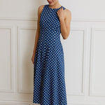 Polka Dot Midi Dress- Navy - Ana Patricia Boutique