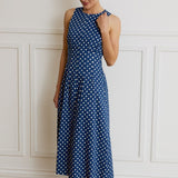 Polka Dot Midi Dress- Navy - Ana Patricia Boutique