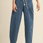 Pinstripe Barrel Jeans- Medium Wash - Ana Patricia Boutique