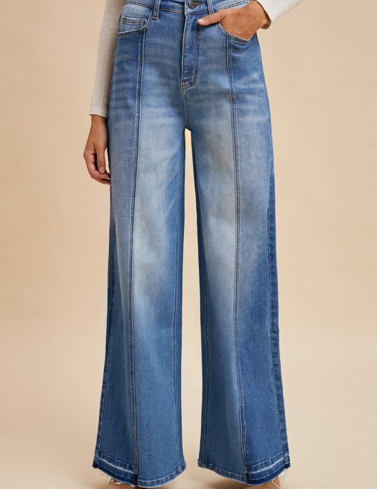 Two Tone Fray Hem Jeans - Ana Patricia Boutique