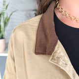 Twill Barn Jacket- Khaki - Ana Patricia Boutique