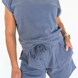 Simple Times Matching Set- Blue - Ana Patricia Boutique