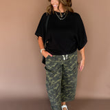Crewneck Dolman Sweater- Black