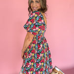 Floral Print Square Neck Dress - Ana Patricia Boutique