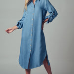 Denim Shirt Midi Dress - Ana Patricia Boutique