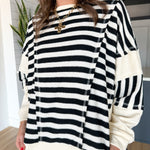 Oversized Stripe Pullover - Ana Patricia Boutique
