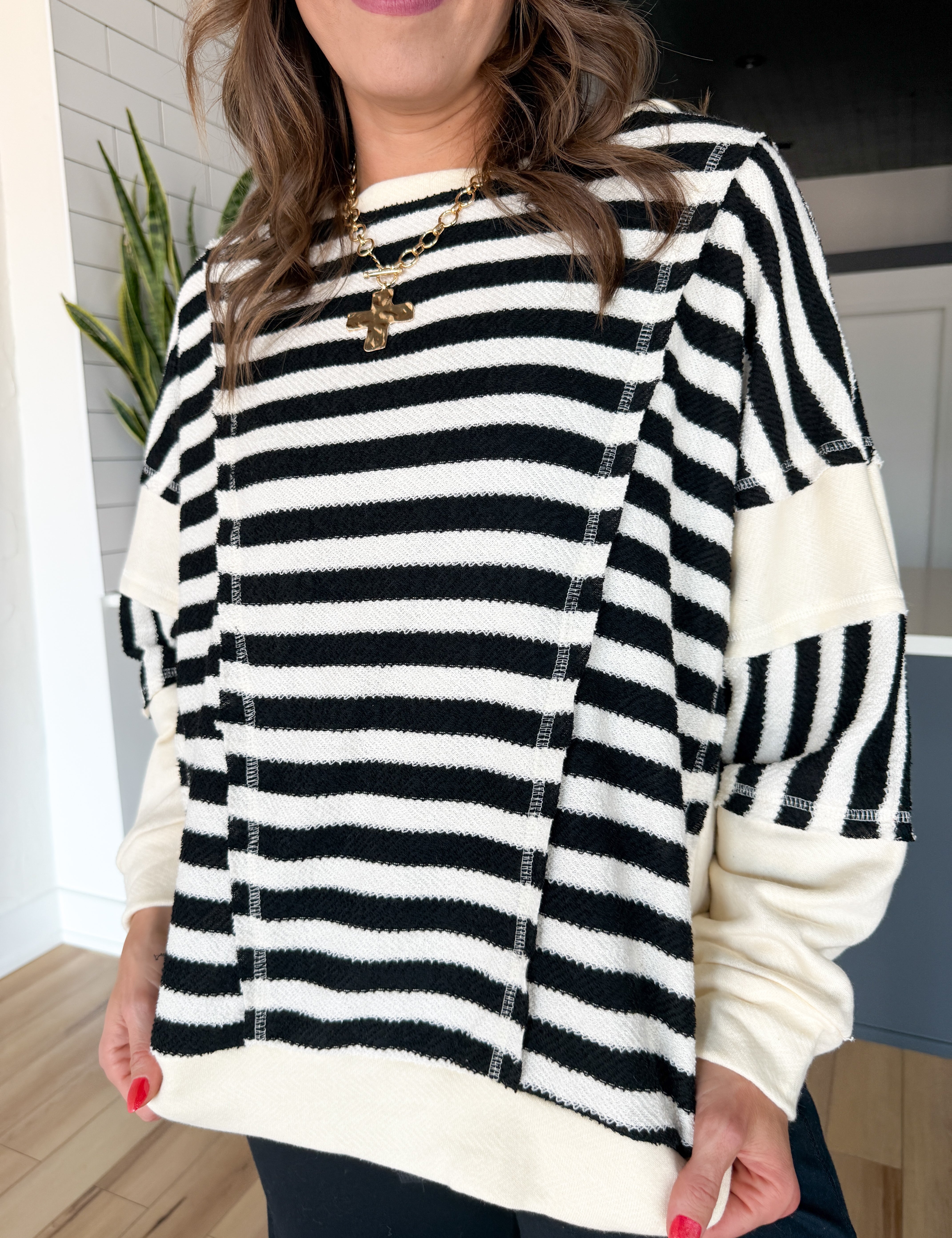 Oversized Stripe Pullover - Ana Patricia Boutique