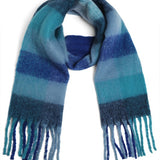 Oblong Plaid Scarf-Blue - Ana Patricia Boutique