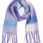Oblong Plaid Scarf-Purple - Ana Patricia Boutique
