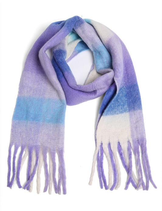 Oblong Plaid Scarf-Purple - Ana Patricia Boutique