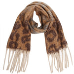 Oblong Leopard Scarf-Camel - Ana Patricia Boutique
