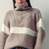 Chunky Knit Half Zip Sweater