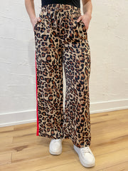 Red Stripe Leopard Pants