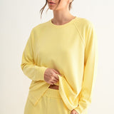 Luxe Ribbed Raglan Top-Yellow