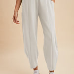 Mid Rise Barrel Leg Pants-Stone - Ana Patricia Boutique