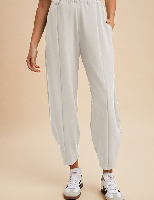 Mid Rise Barrel Leg Pants-Stone - Ana Patricia Boutique