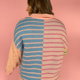 Half Zip Striped Sweater - Ana Patricia Boutique