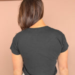 Cotton Crewneck Baby Tee- Black - Ana Patricia Boutique