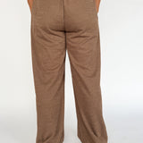 Pleated Wide Leg Pants- Brown - Ana Patricia Boutique