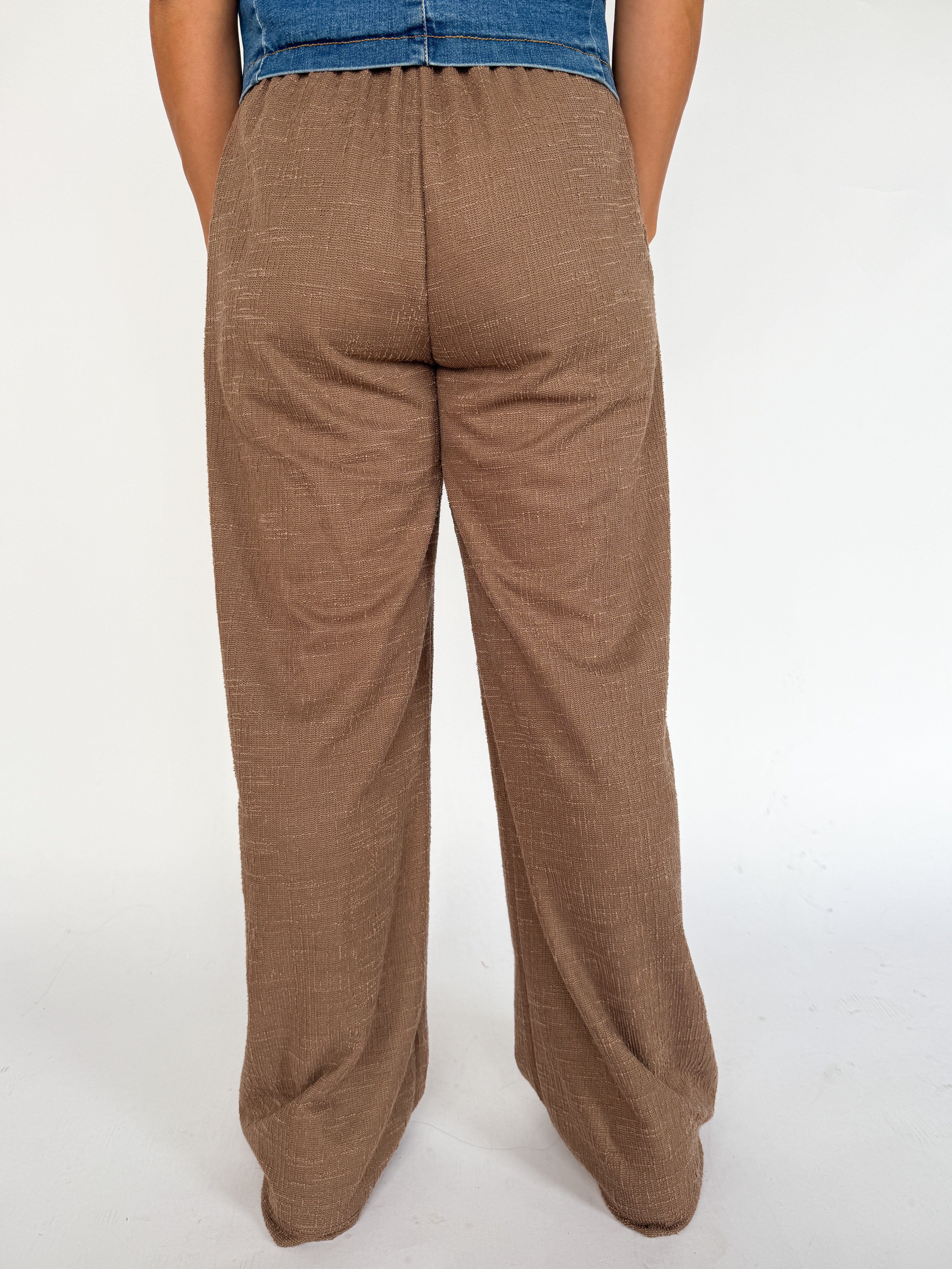 Pleated Wide Leg Pants- Brown - Ana Patricia Boutique