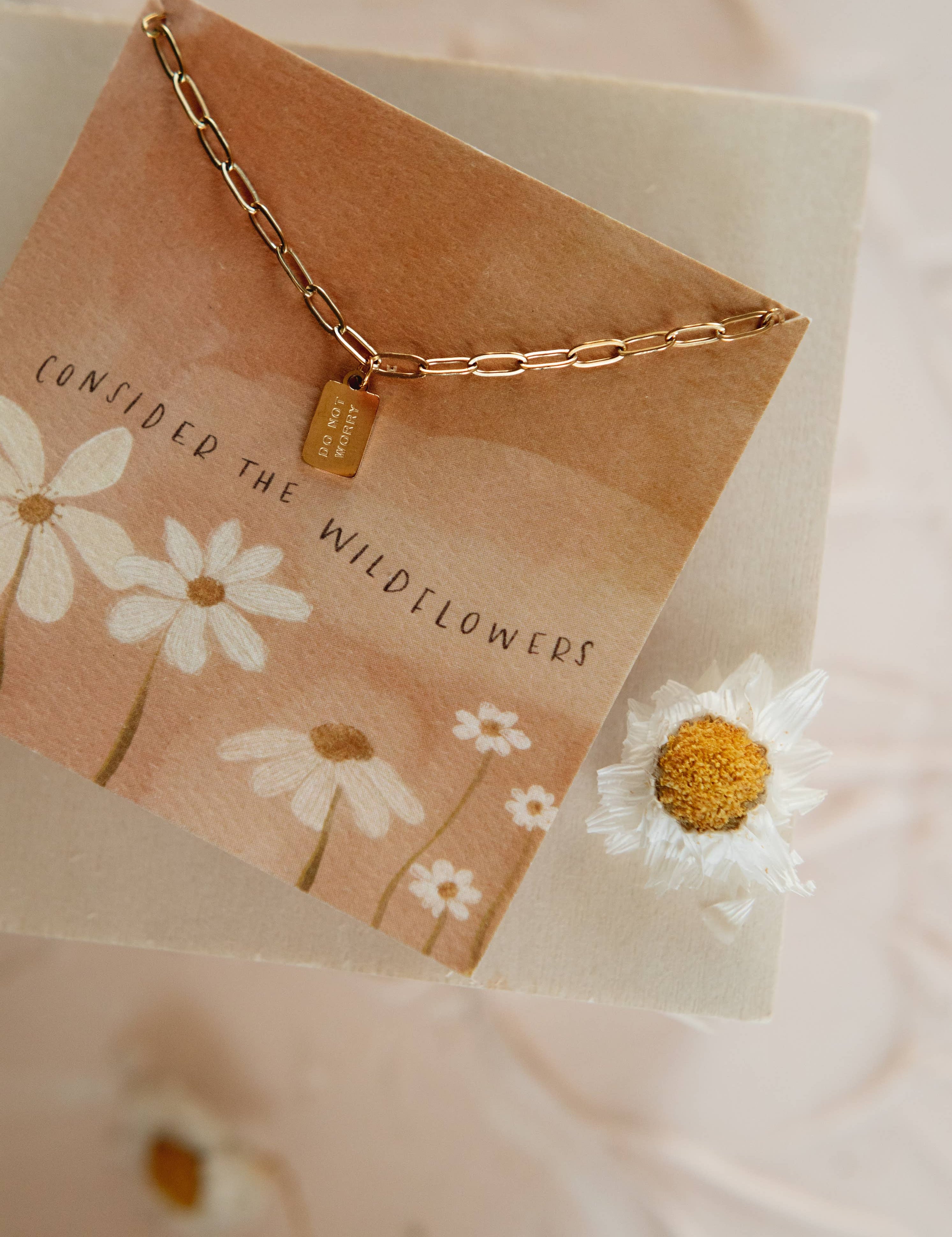 Do Not Worry Mini Tag Necklace - Ana Patricia Boutique