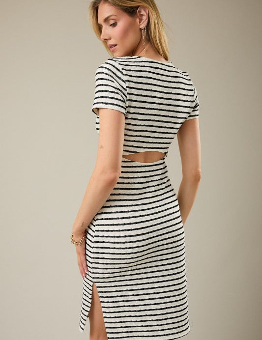 Cut Out Back Knit Midi Dress - Ana Patricia Boutique