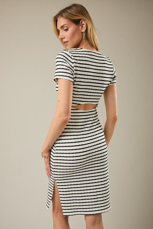 Cut Out Back Knit Midi Dress - Ana Patricia Boutique