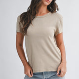 Essential Crewneck Tee- Oat - Ana Patricia Boutique