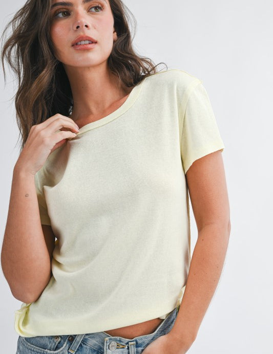 Essential Crewneck Tee- Butter Yellow - Ana Patricia Boutique