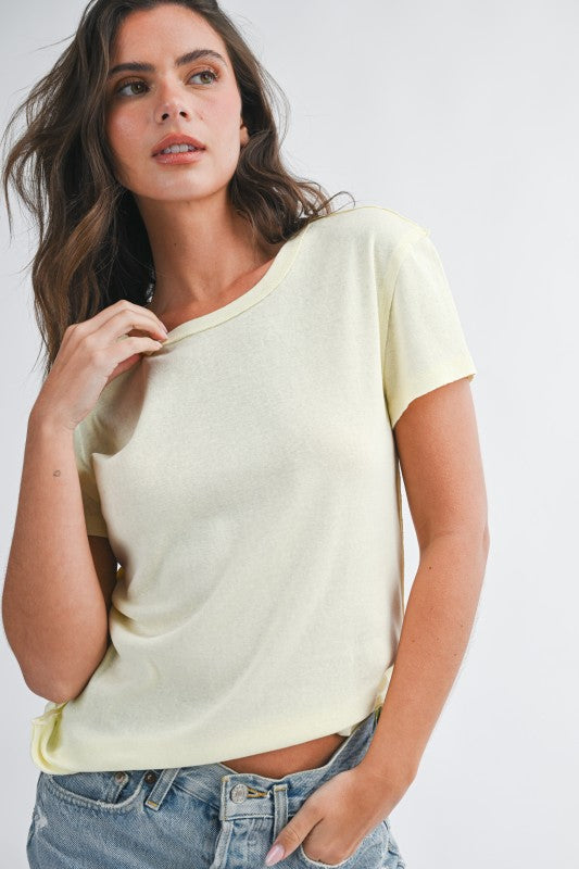 Essential Crewneck Tee- Butter Yellow - Ana Patricia Boutique