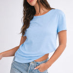 Essential Crewneck Tee- Sky Blue - Ana Patricia Boutique