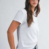Essential Crewneck Tee- White - Ana Patricia Boutique