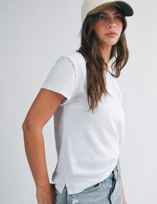 Essential Crewneck Tee- White - Ana Patricia Boutique