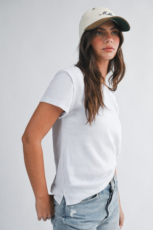 Essential Crewneck Tee- White - Ana Patricia Boutique