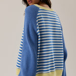 Stripe Pullover: Blue/Yellow - Ana Patricia Boutique