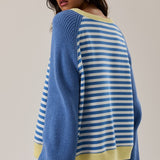 Stripe Pullover: Blue/Yellow - Ana Patricia Boutique
