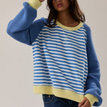 Stripe Pullover: Blue/Yellow - Ana Patricia Boutique