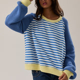 Stripe Pullover: Blue/Yellow - Ana Patricia Boutique