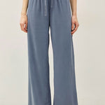Tencel Wide Leg Pants-Blue - Ana Patricia Boutique