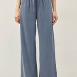 Tencel Wide Leg Pants-Blue - Ana Patricia Boutique